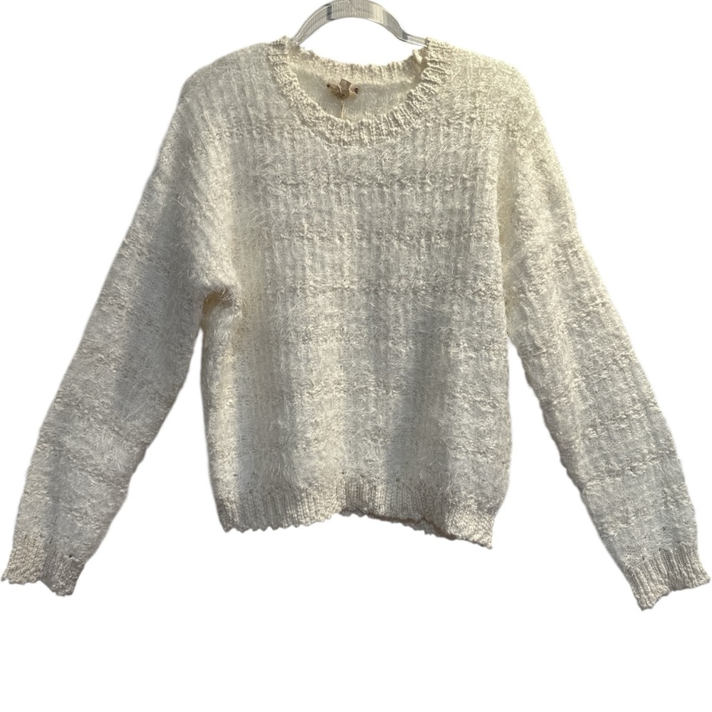 Hem & Thread NWT Cream Textured Women's Sweater